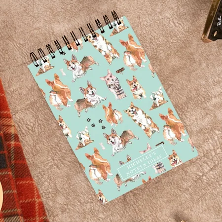 Cute Watercolor Corgi Dog Pattern Customized Photo Printed Notepad