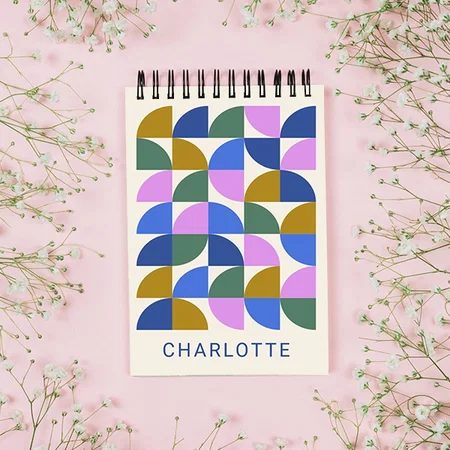 Cute Colorful Modern Geometric Shapes Customized Photo Printed Notepad