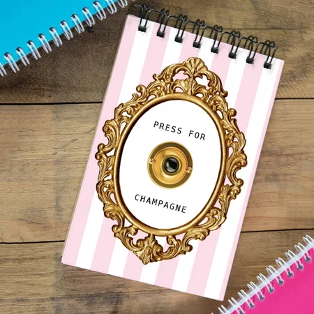 Press For Champagne Pink Stripes Design Customized Photo Printed Notepad