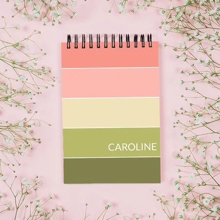 Custom Retro Multi Color Block Stripes Art Pattern Customized Photo Printed Notepad