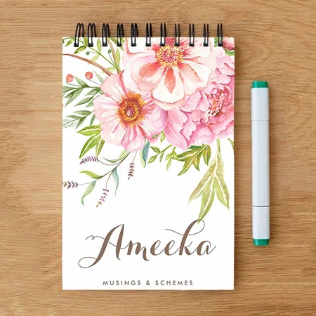 Vintage Watercolor Peonies Customized Photo Printed Notepad