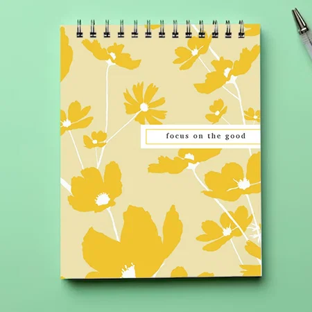 Quote Focus On The Good Floral Pattern Customized Photo Printed Notepad