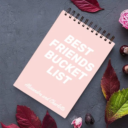 Bucket List Best Friends Blush Pink Customized Photo Printed Notepad