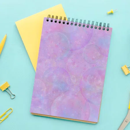 Pastel Lavender Bubbles Customized Photo Printed Notepad