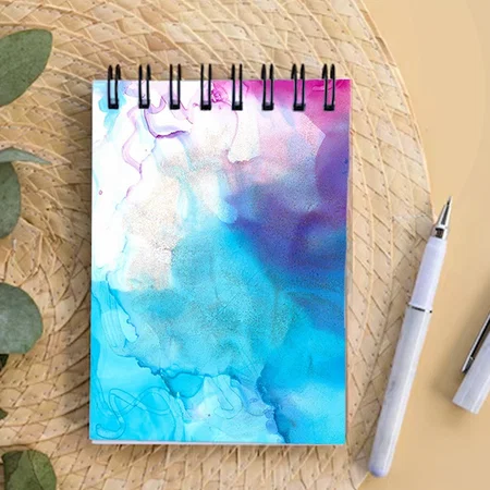 Funky Abstract Pastel Marbled Alcohol Ink Design Customized Photo Printed Notepad