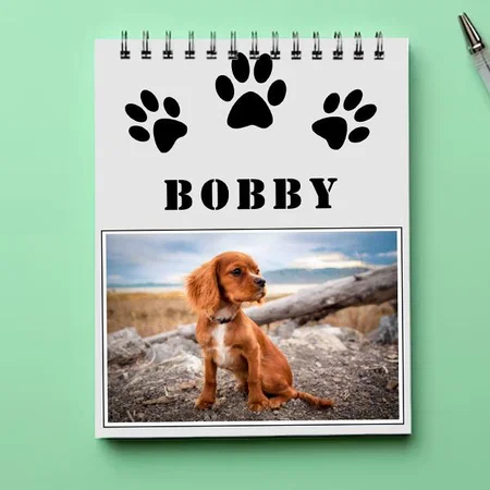 Paw Printed Design with Photo and Name Customized Photo Printed Notepad