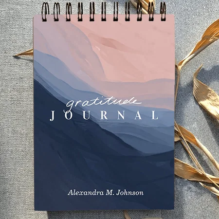 Gratitude Journal Watercolor Abstract Customized Photo Printed Notepad