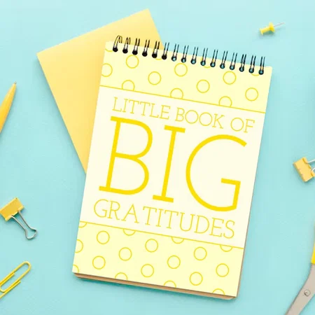 Yellow Circle Gratitude Design  Customized Photo Printed Notepad