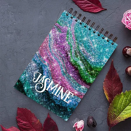 Abstract Glitter Design Customized Photo Printed Notepad
