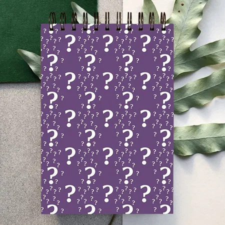 Mystery Question Mark Riddle Puzzle Purple Customized Photo Printed Notepad