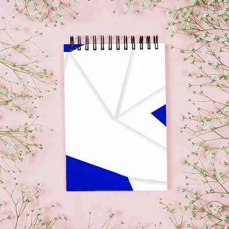 Royal Blue Dove Origami Feather Customized Photo Printed Notepad