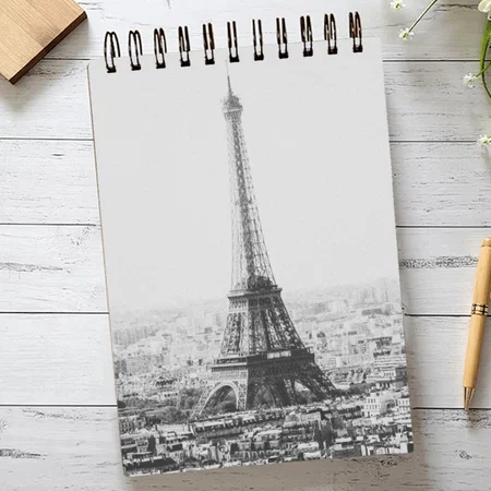 Black and White Eiffel Tower Paris Design Customized Photo Printed Notepad