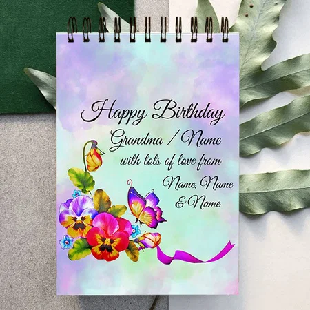 Birthday with Floral Design Customized Photo Printed Notepad