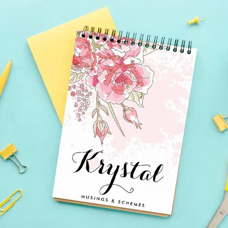 Watercolor Pastel Pink Peonies Customized Photo Printed Notepad