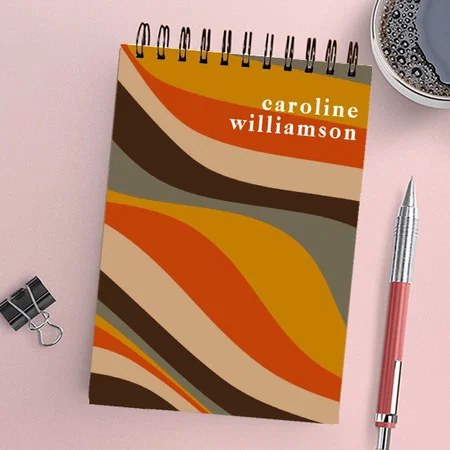 Wavy Lines Design Customized Photo Printed Notepad