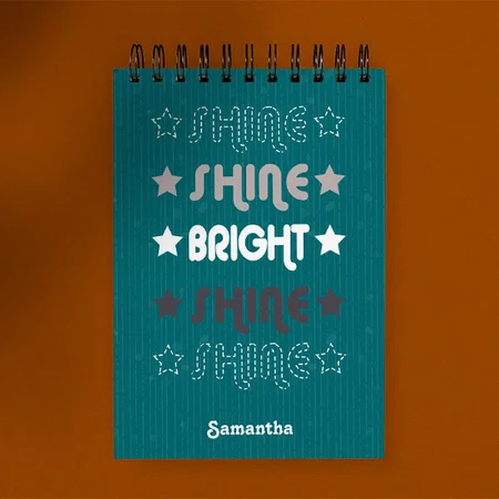 Teal Green Shine. Shine. Bright. Shine. Shine. Design Customized Photo Printed Notepad