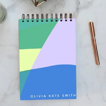 Playful Abstract Pastel Color Block Customized Photo Printed Notepad
