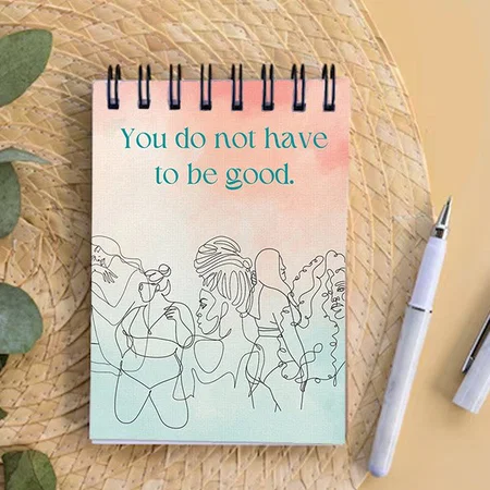 Do Not Have To Be Good Peach & Pastel Blue Customized Photo Printed Notepad