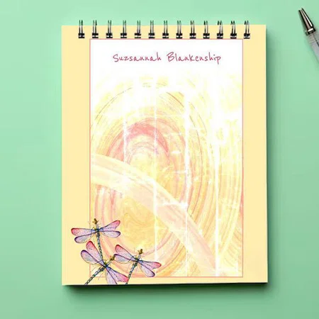Dragonflies Over Pastel Color Abstract Customized Photo Printed Notepad