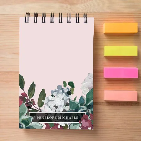Pretty Floral with Name Customized Photo Printed Notepad