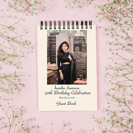 30th Birthday with Photo Customized Photo Printed Notepad