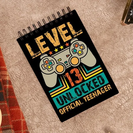 13th Birthday Gift Boys Level 13 Unlocked Official Customized Photo Printed Notepad