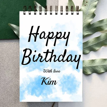 Blue Watercolor Simple Birthday Customized Photo Printed Notepad