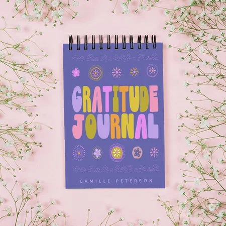 Cute Colorful Groovy Personalized Purple Gratitude Customized Photo Printed Notepad