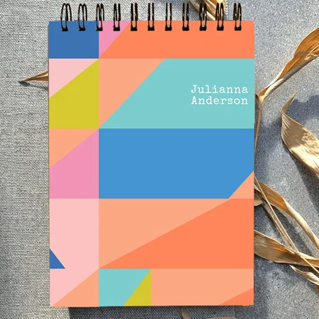 Bright Colorful Geometric Shapes Customized Photo Printed Notepad