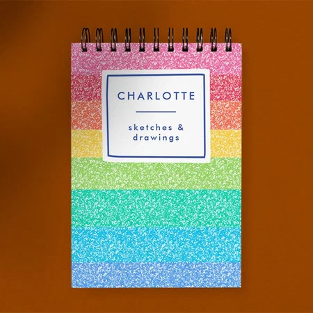 Cute Glitter Rainbow Stripes Colorful Customized Photo Printed Notepad