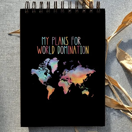 My Plans For World Domination Customized Photo Printed Notepad