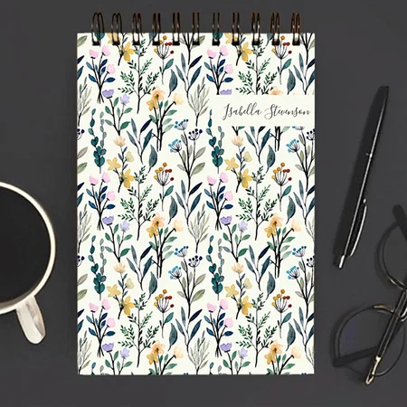 Watercolor Wildflower Design Customized Photo Printed Notepad