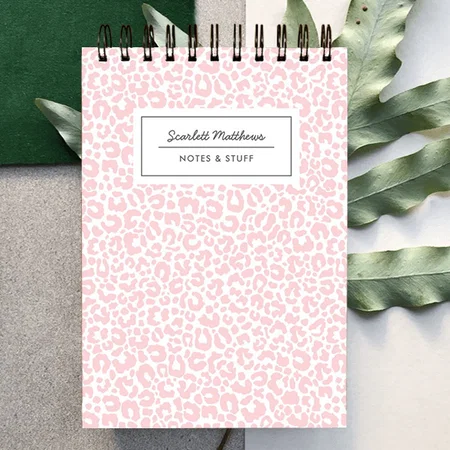 Pretty Pastel Leopard Print Pattern Customized Photo Printed Notepad