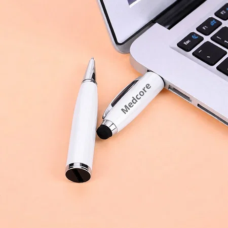 White Pen with Custom Printed USB Pen Drive Customized Pen Drive USB Storage Drive