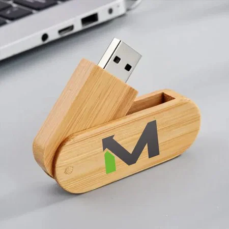 Swivel Wooden Frame Custom Printed USB Pen Drive Customized Pen Drive USB Storage Drive