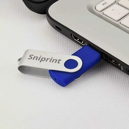 Blue Swivel Custom Printed USB Pen Drive Customized Pen Drive USB Storage Drive