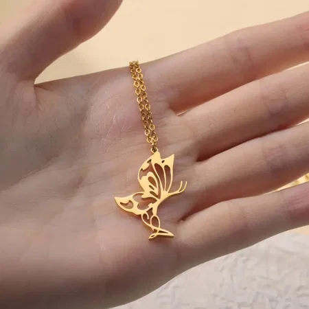 Elegant Butterfly Initial Customized Name Necklace Pendants