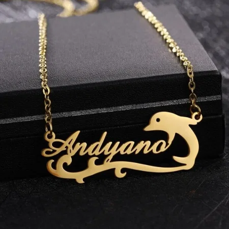 Dolphin Fish Name Customized Name Necklace Pendants