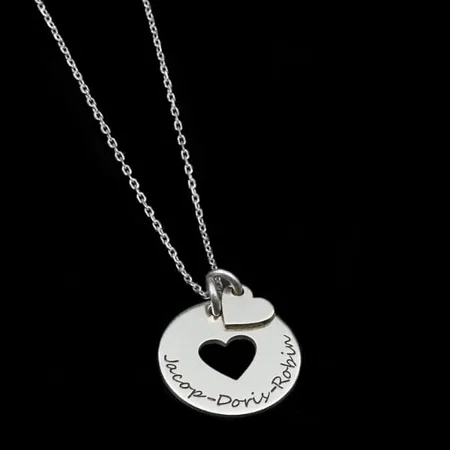 Sterling Silver Heart Name Customized Name Necklace Pendants