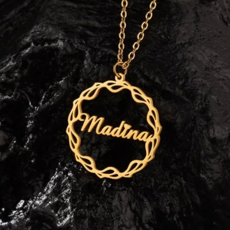 Circle Design Name Customized Name Necklace Pendants