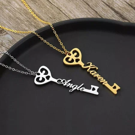 Key Name Customized Name Necklace Pendants