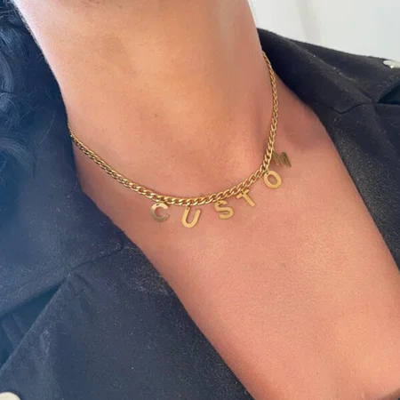 Spaced Initial Letter Name Customized Name Necklace Pendants