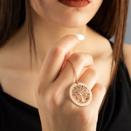 Modern Tree with Names Customized Name Necklace Pendants