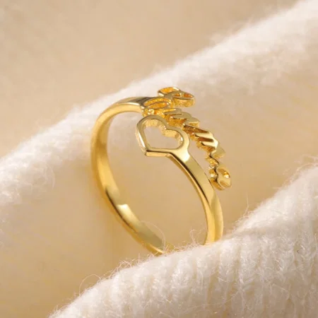 Heart Name Customized Unisex Name Rings