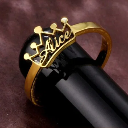 Crown Customized Unisex Name Rings