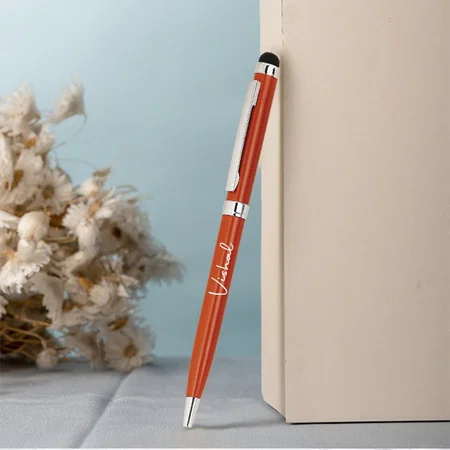 Orange Customized Metal Pen for Corporate Gifting