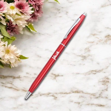 Red Customized Metal Pen for Corporate Gifting