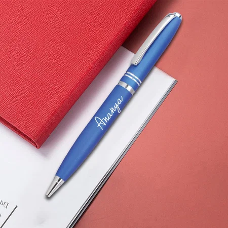 Blue Customized Metal Pen for Corporate Gifting