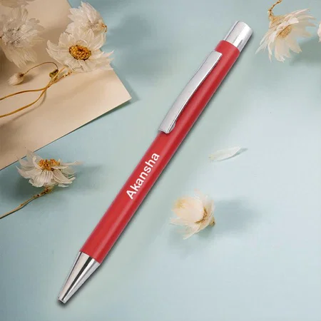 Red Customized Metal Pen for Corporate Gifting