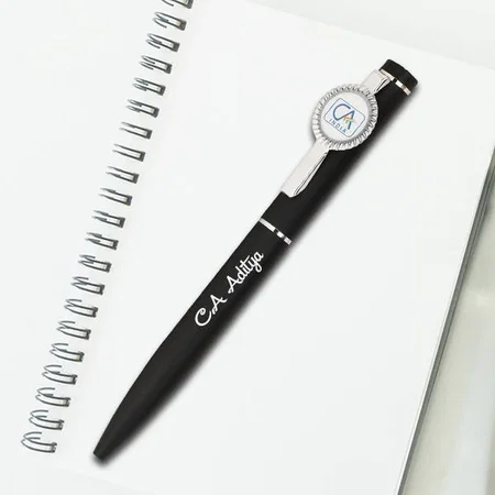 Black CA Design Customized Metal Pen for Corporate Gifting